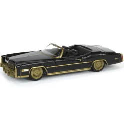 1/64 1976 Cadillac Eldorado Convertible, Black & Gold, California Lowriders Series 6