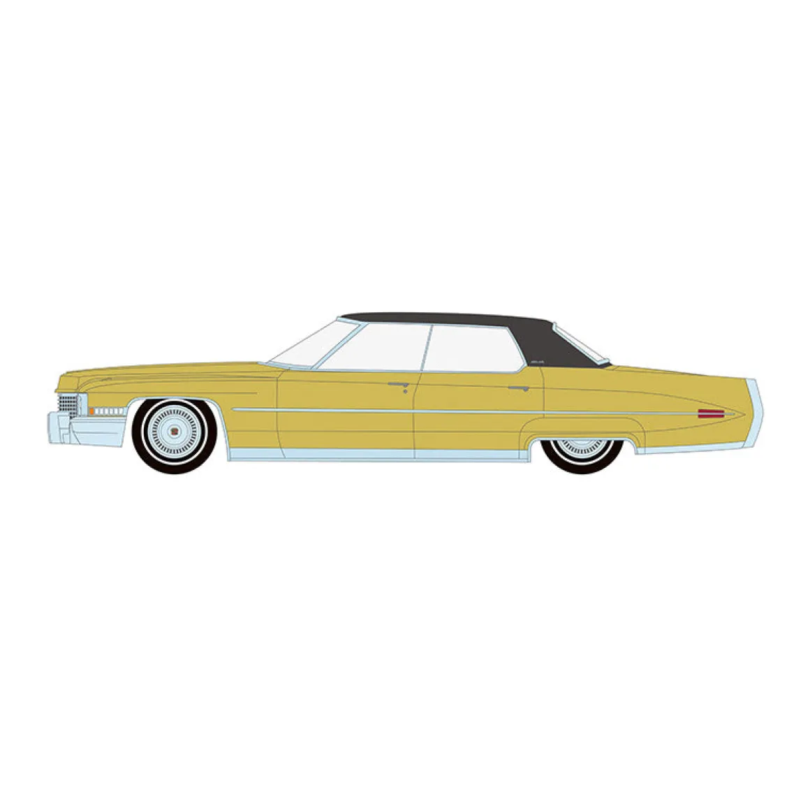 1/64 1971 Cadillac Sedan Deville Lowrider, Gold Metallic, California Lowriders Series 7