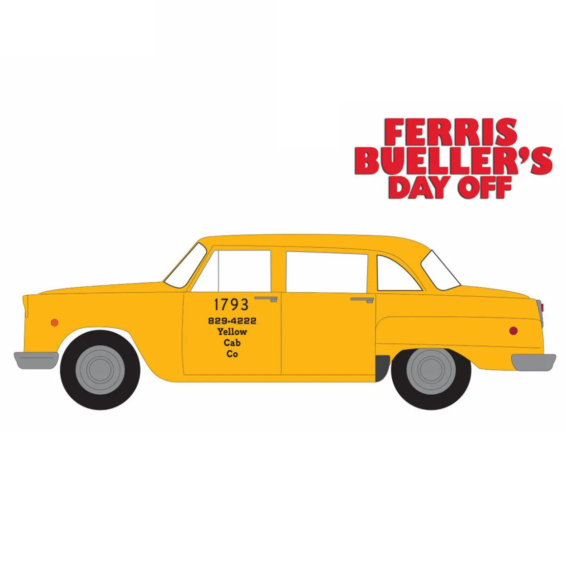 1/64 1980 Checker Taxicab Yellow Cab #1793, Ferris Bueller's Day Off (1986), Hollywood Series 42
