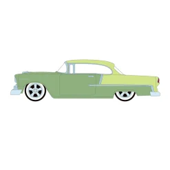 1/64 1956 Chevrolet Bel Air Lowrider, Crocus Yellow & Laurel Green Two-Tone, California Lowriders Series 7