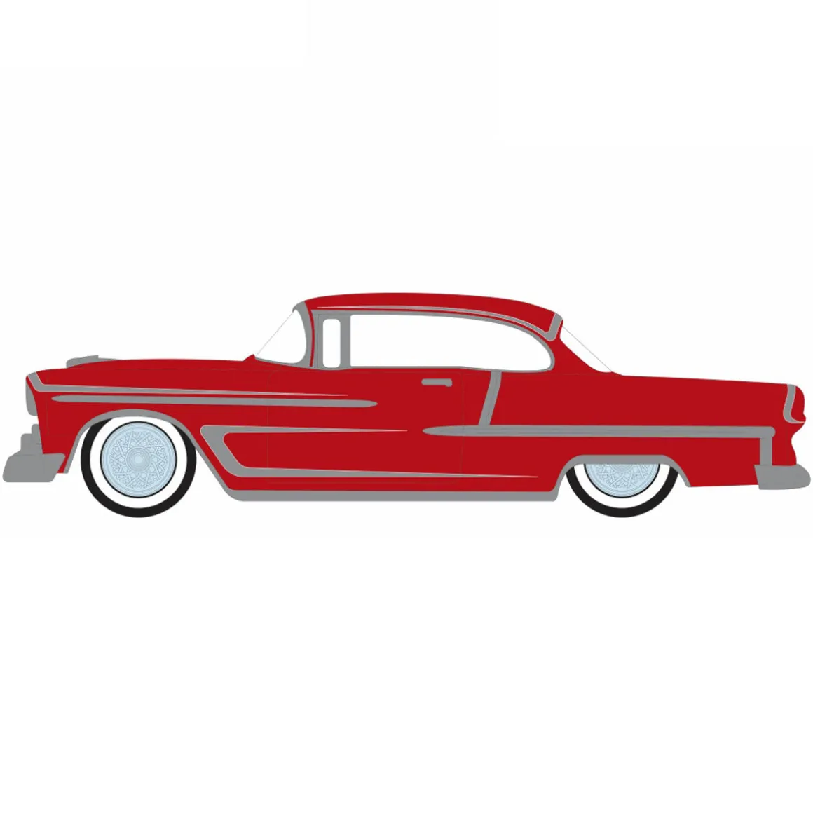 1/64 1955 Chevrolet Bel Air Lowrider, Red & Silver, California Lowriders Series 5