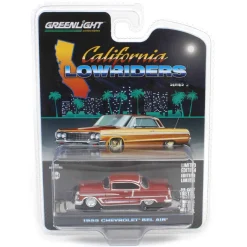 1/64 1955 Chevrolet Bel Air Lowrider, Red & Silver, California Lowriders Series 5