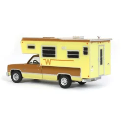 1/64 1986 Chevrolet C20 Silverado with Winnebago Slide in Camper, Copper and Tan