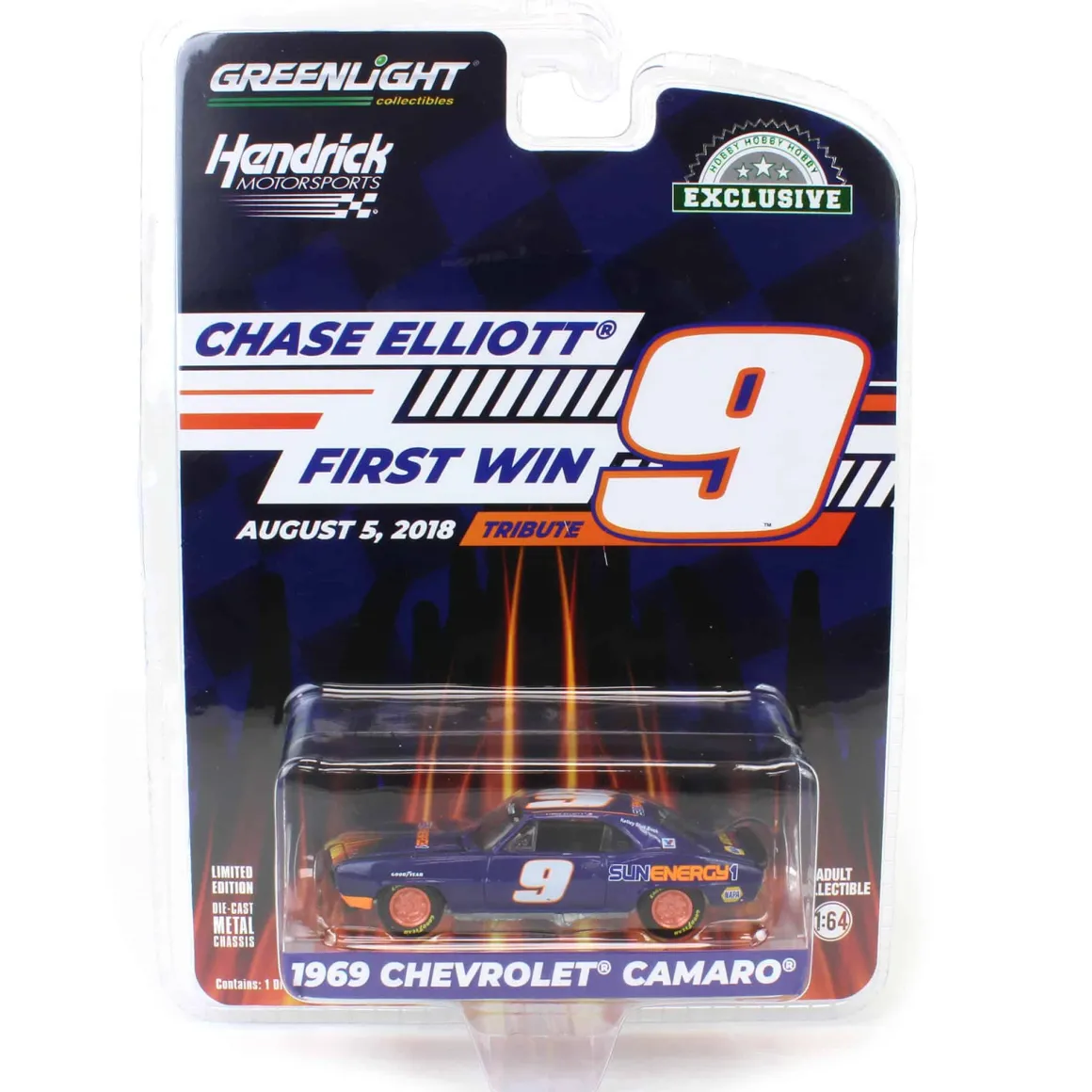 1/64 1969 Chevrolet Camaro, Chase Elliott, Hendrick Motorsports First Win Tribute, Hobby Exclusive