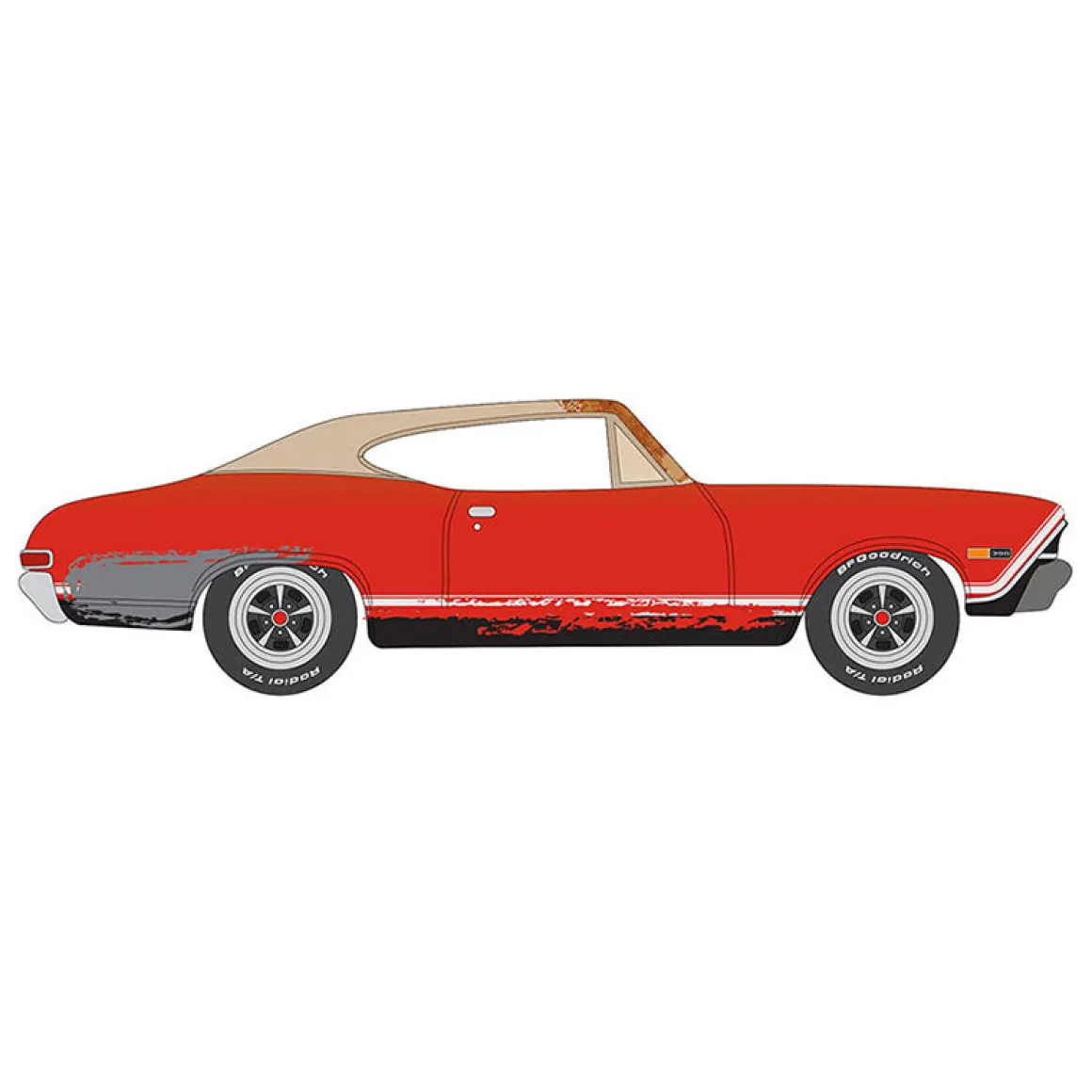 1/64 1968 Chevrolet Chevelle, Matador Red, Johnny Lightning Project in Progress