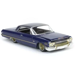 1/64 1963 Chevrolet Impala, Dark Blue & Gold, California Lowriders Series 5