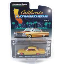 1/64 1963 Chevrolet Impala SS, Gold Metallic & Red, California Lowriders Series 4