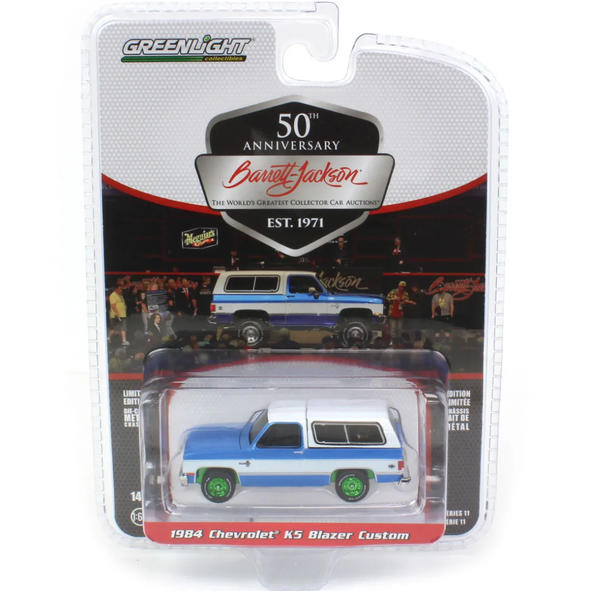 1/64 1984 Chevrolet K5 Blazer, Blue & White, Barrett Jackson Scottsdale Series 11--CHASE