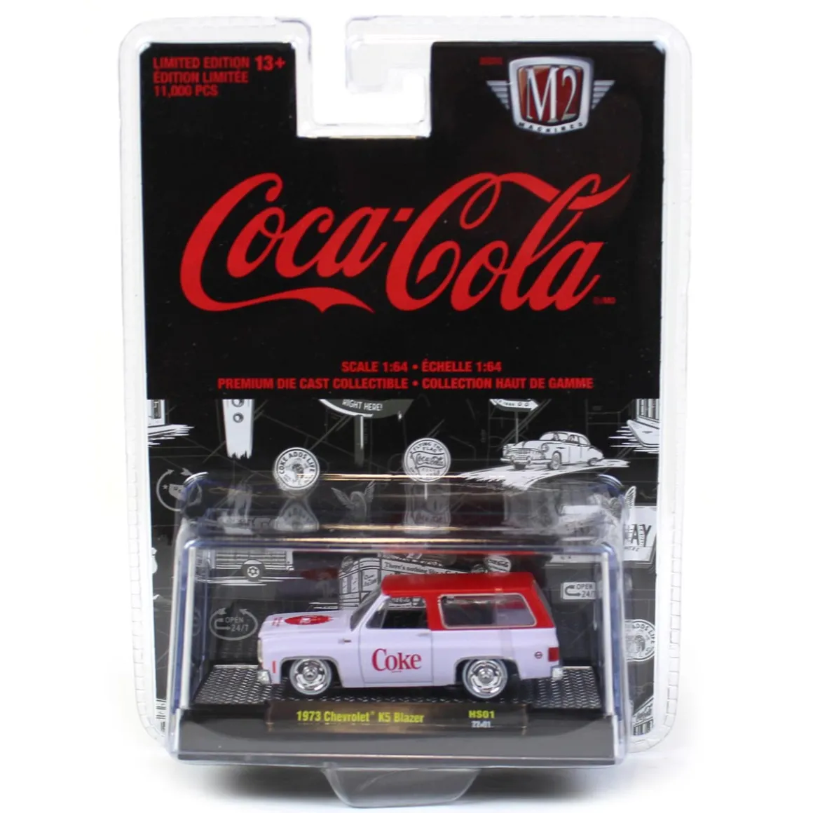 1/64 1973 Chevrolet K5 Blazer on Lowered Chassis, Coca Cola, M2 Machines