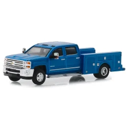 1/64 2018 Chevrolet Silverado 3500 Dually Service Bed, Deep Blue, Dually Drivers Series 1