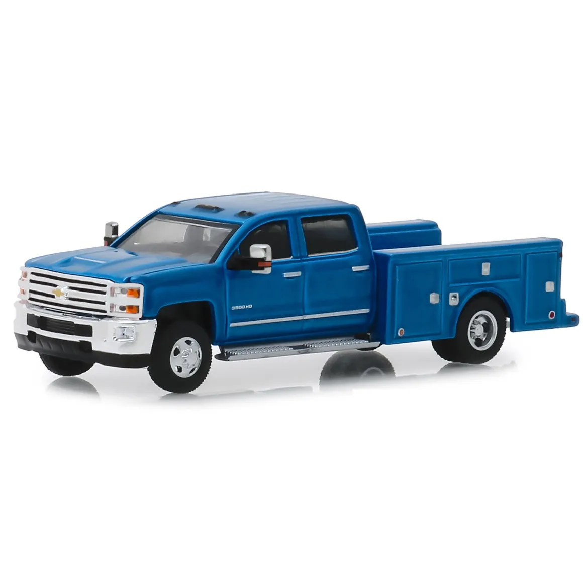 1/64 2018 Chevrolet Silverado 3500 Dually Service Bed, Deep Blue, Dually Drivers Series 1