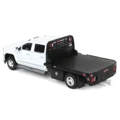 1/64 2016 Chevrolet Silverado 3500 Flatbed Dually, White, B&B Toys Exclusive