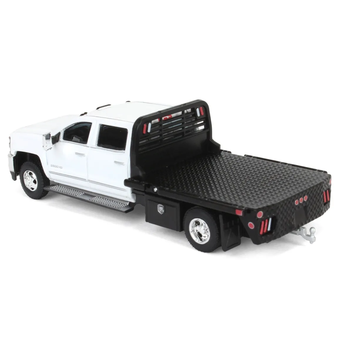 1/64 2016 Chevrolet Silverado 3500 Flatbed Dually, White, B&B Toys Exclusive