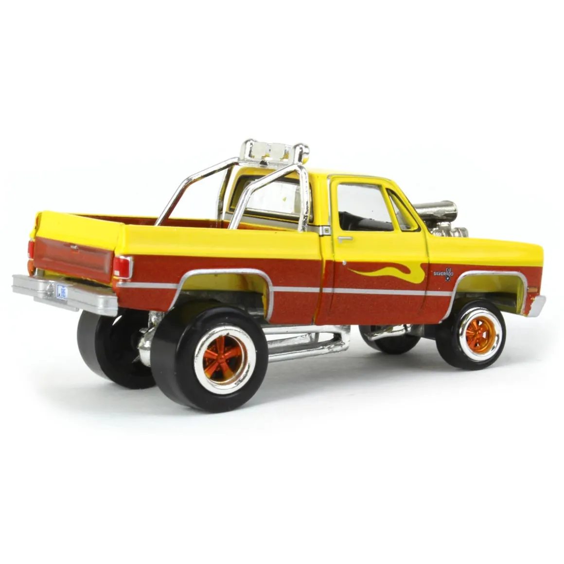 1/64 1985 Chevrolet Silverado, Golden Yellow, Zingers by Johnny Lightning
