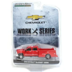 1/64 2018 Chevrolet Silverado 3500HD, Red Service Truck by Greenlight