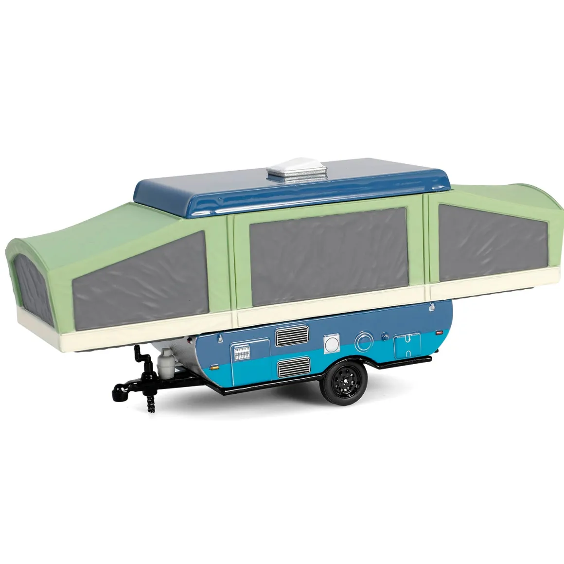 1/64 2024 Chevrolet Silverado High Country with Pop-Up Camper, Sterling Gray, Hitch & Tow Series 32
