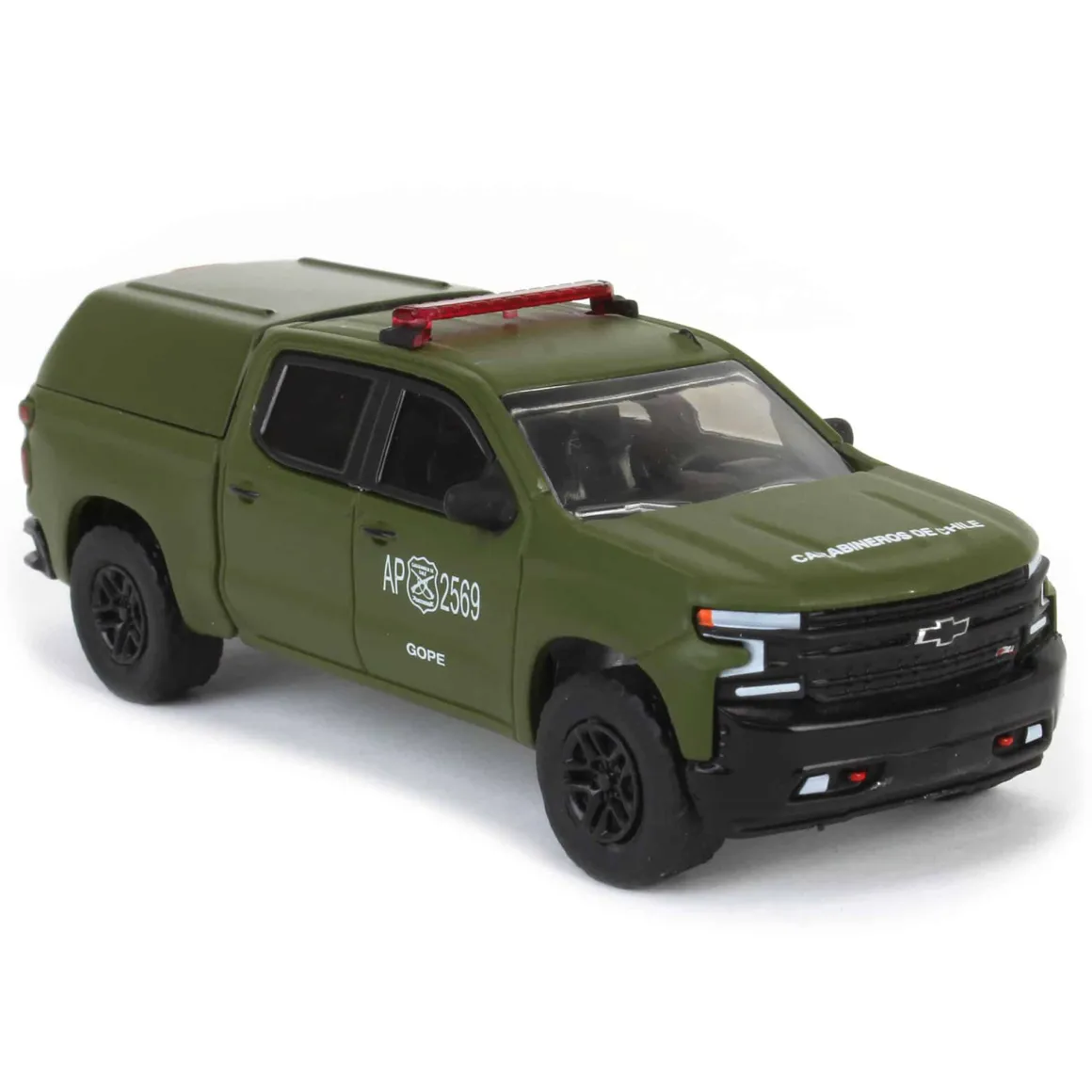 1/64 2021 Chevrolet Silverado LT Trail Boss Z71 with Camper Shell, Carabineros De Chile