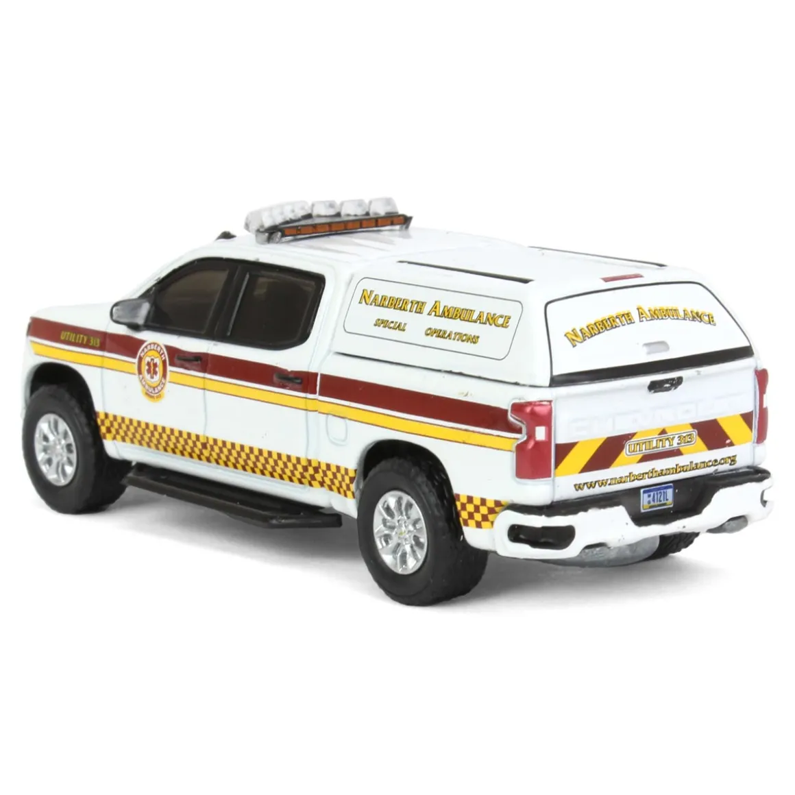 1/64 2020 Chevrolet Silverado, Narberth PA Ambulance, First Responders Series 1
