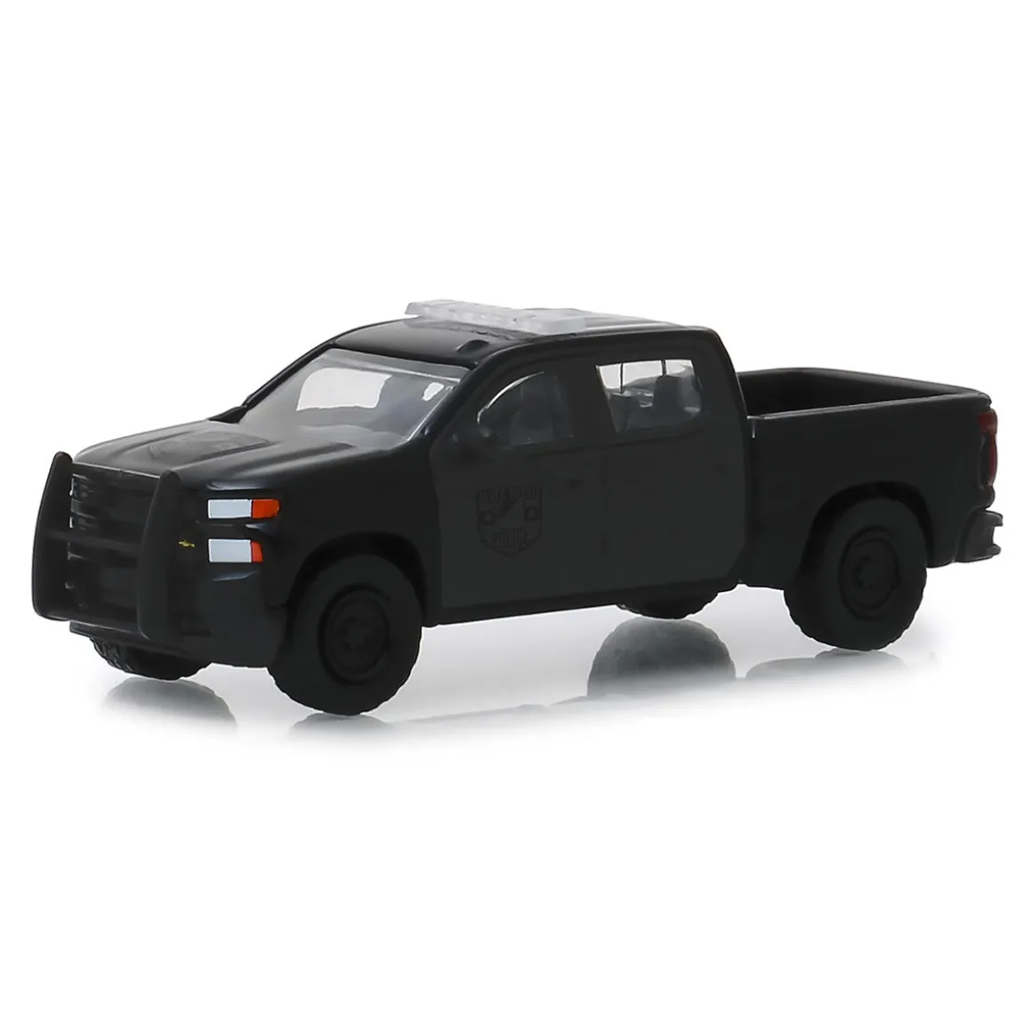 1/64 2019 Chevrolet Silverado Police Pickup Truck, Black Bandit Series 21