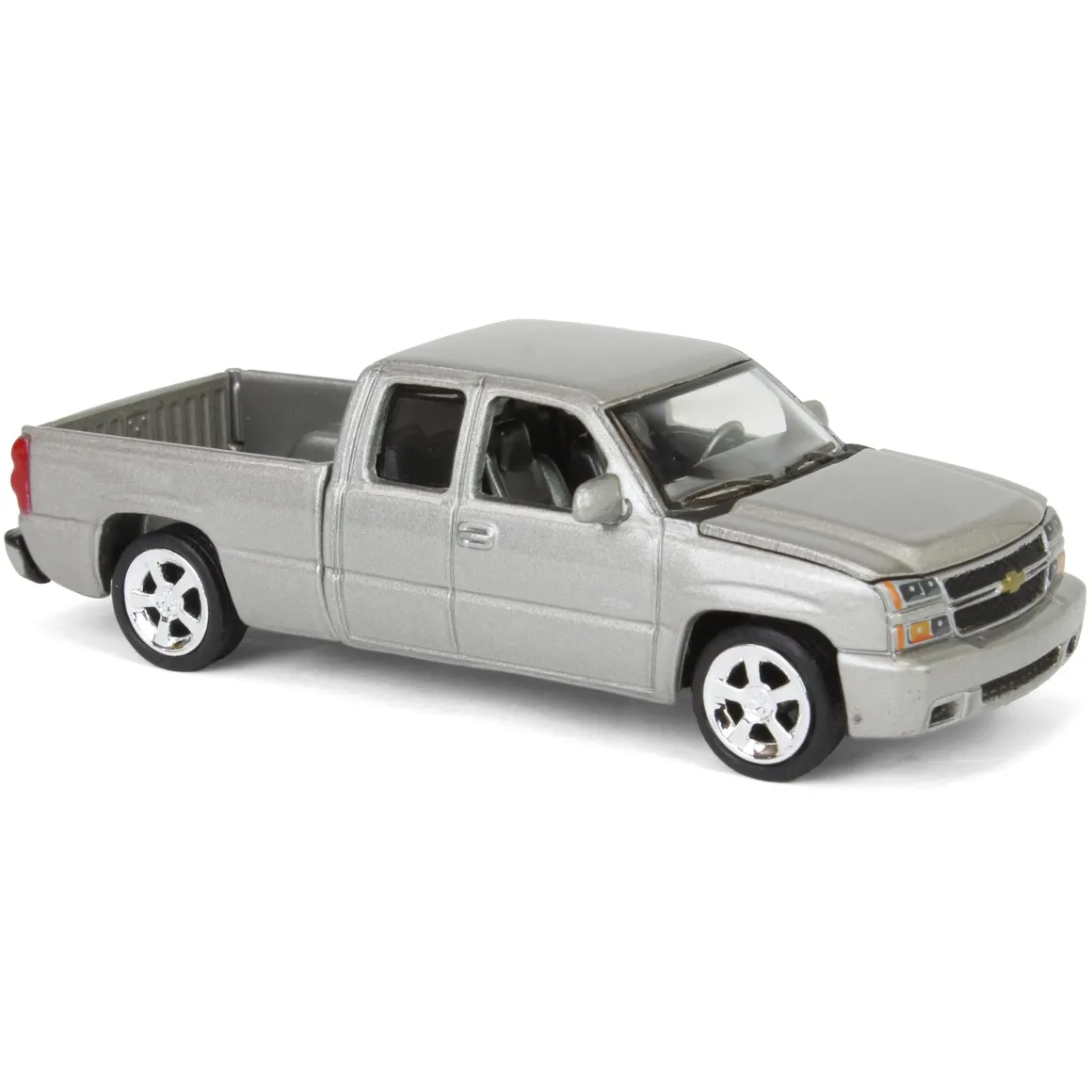 1/64 2006 Chevrolet Silverado SS Extended Cab Fleetside Pickup Truck, Silver, Auto World