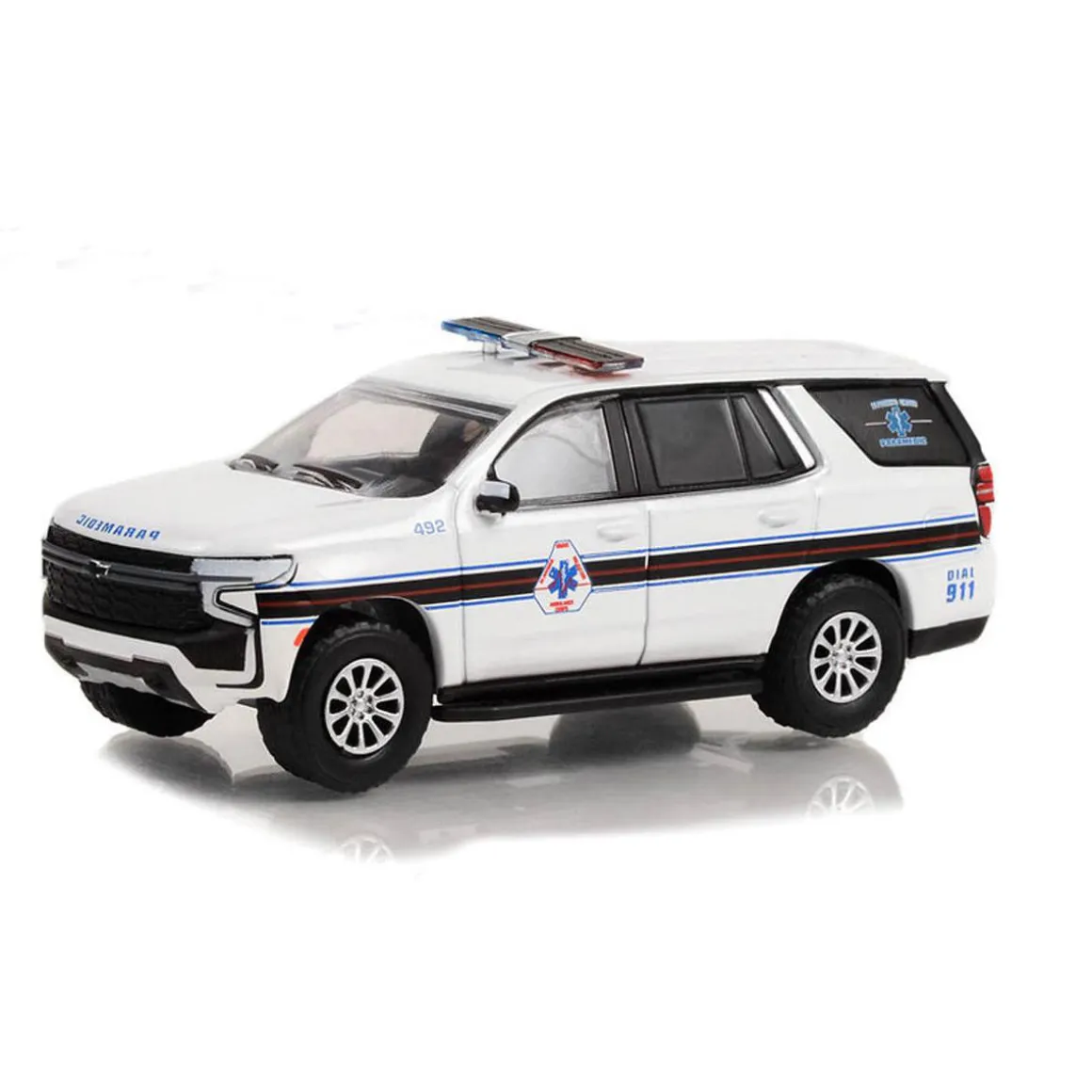 1/64 2021 Chevrolet Tahoe, Blooming Grove Ambulance, Washingtonville NY, First Responders Series 1