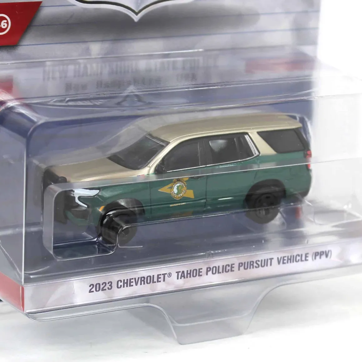 1/64 2023 Chevrolet Tahoe Police Pursuit Vehicle (PPV), New Hampshire State Police, Hot Pursuit Series 46