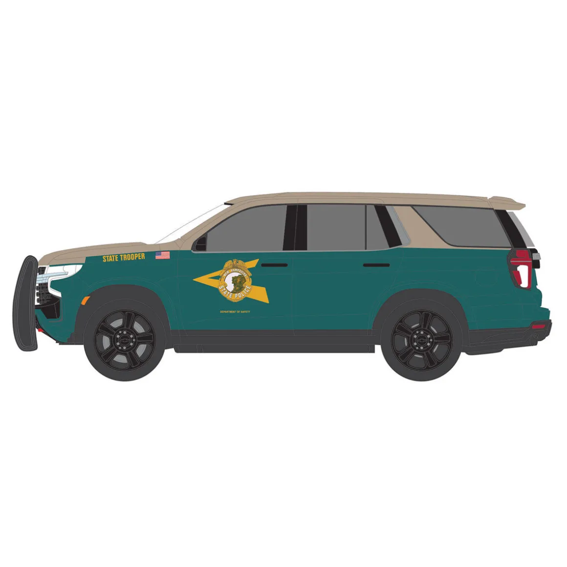 1/64 2023 Chevrolet Tahoe Police Pursuit Vehicle (PPV), New Hampshire State Police, Hot Pursuit Series 46