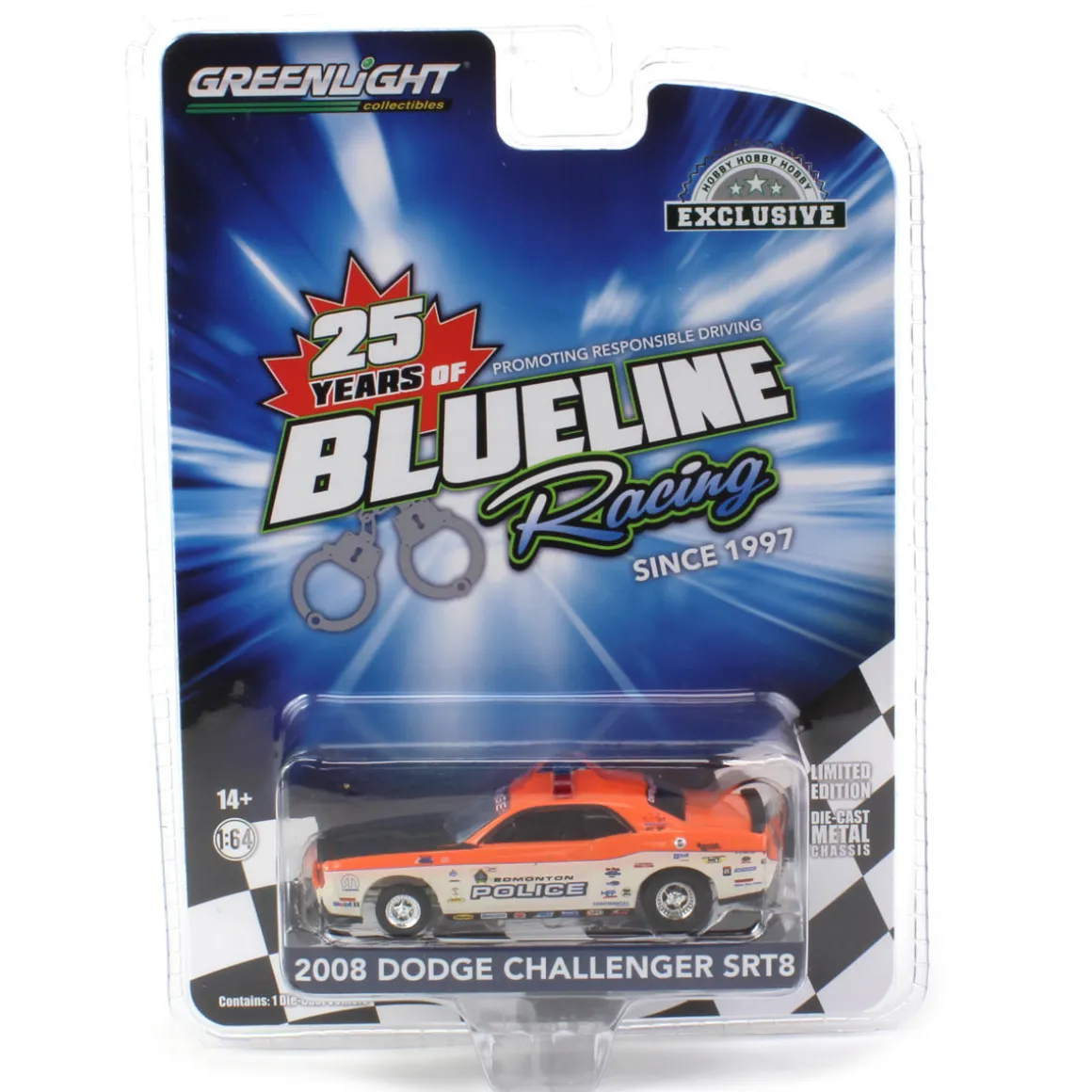 1/64 2008 Dodge Challenger R/T, Edmonton Police, Blue Line Racing 25 Years, Hobby Exclusive
