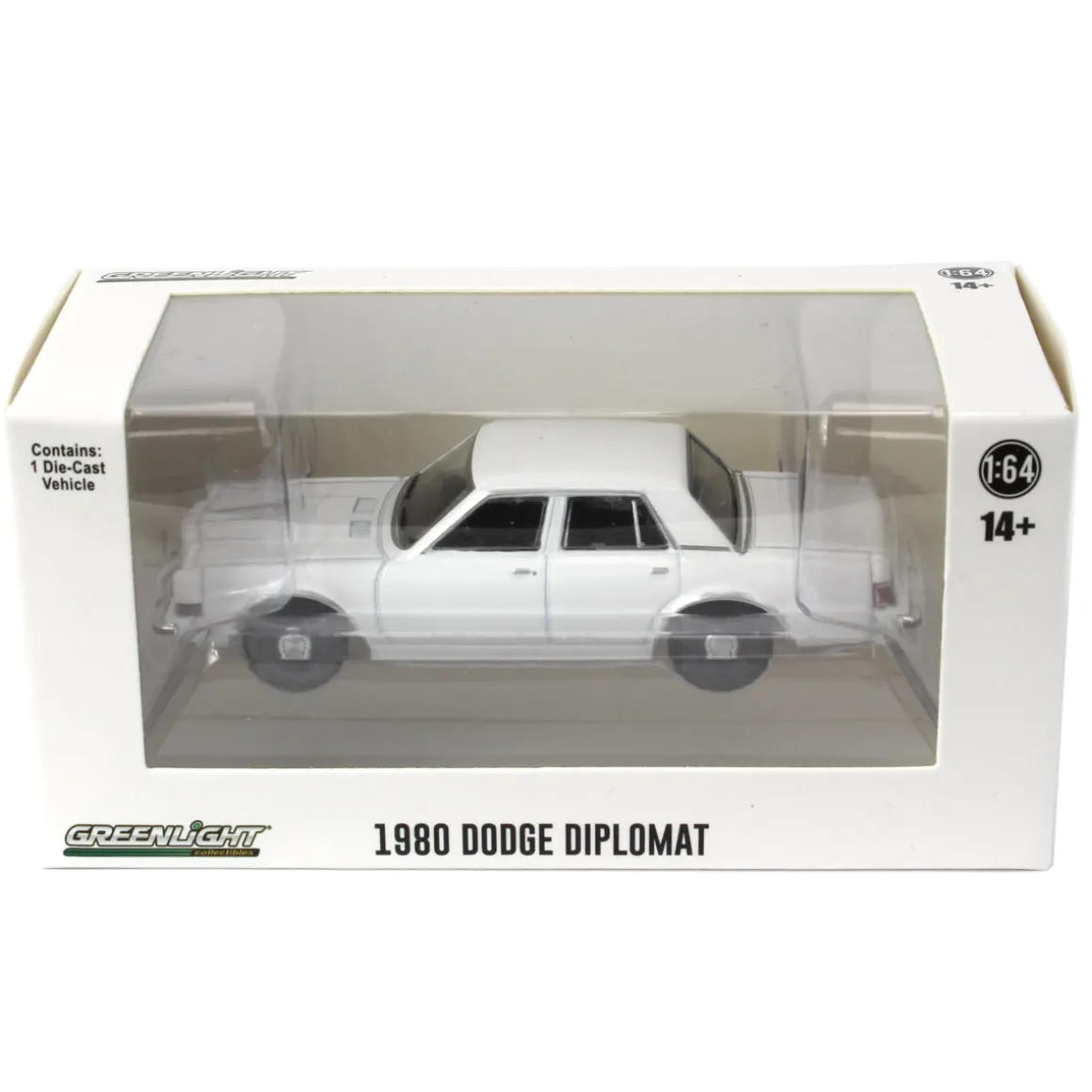 1/64 1980-89 Dodge Diplomat, Blank White, Hot Pursuit