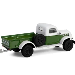 1/64 1950 Dodge Power Wagon with 1/4 Ton Cargo Trailer, Green & White, Hitch & Tow Series 32