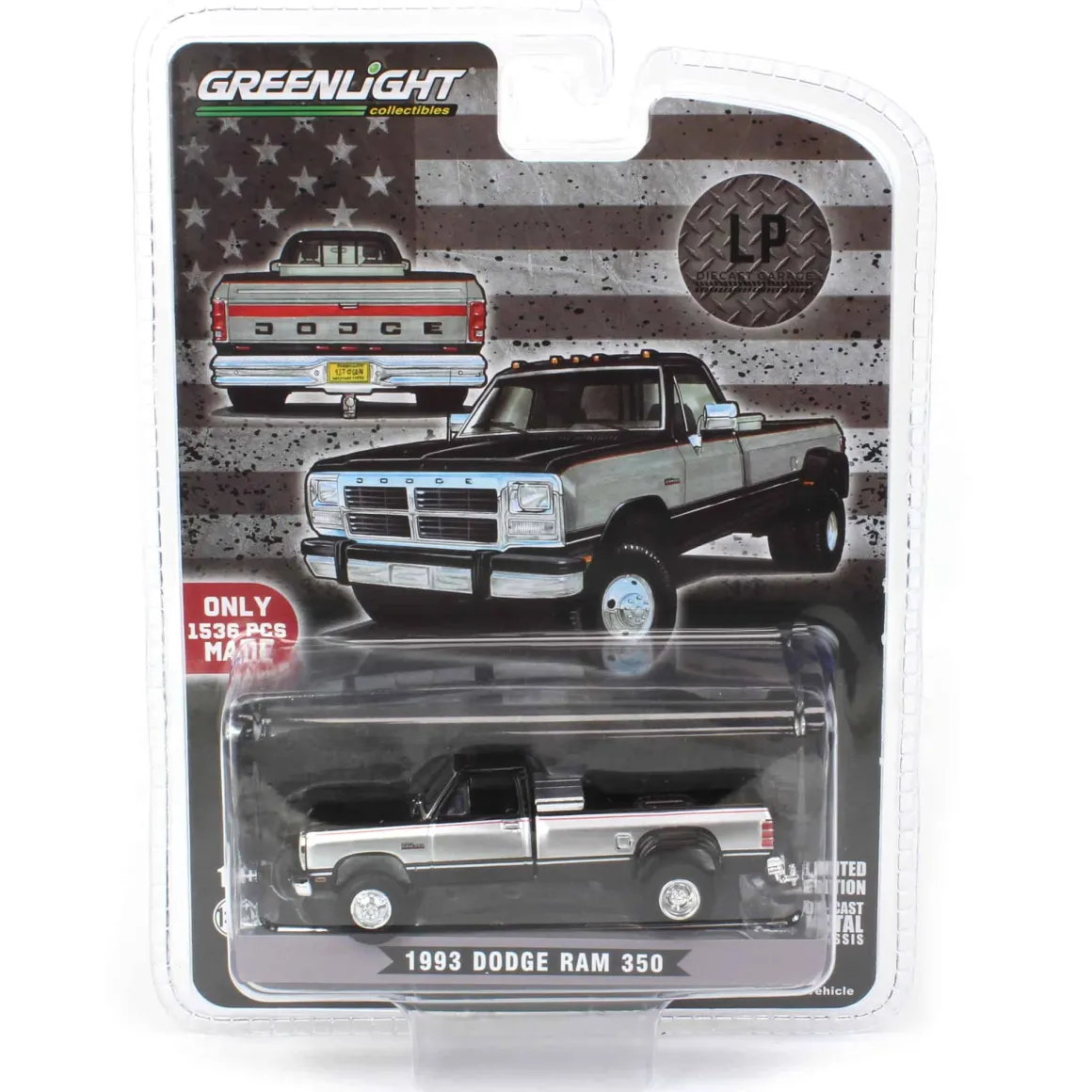 1/64 1993 Dodge Ram 350 Cummins Dually, Black, LP Diecast Exclusive