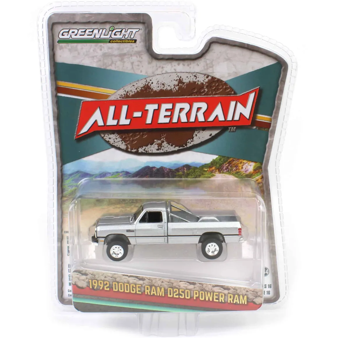 1/64 1992 Dodge Ram D250 Power Ram Lifted with Rollbar, Sterling Silver, All-Terrain Series 16