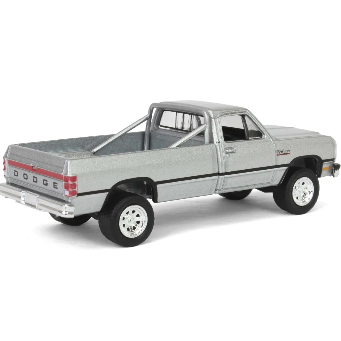 1/64 1992 Dodge Ram D250 Power Ram Lifted with Rollbar, Sterling Silver, All-Terrain Series 16