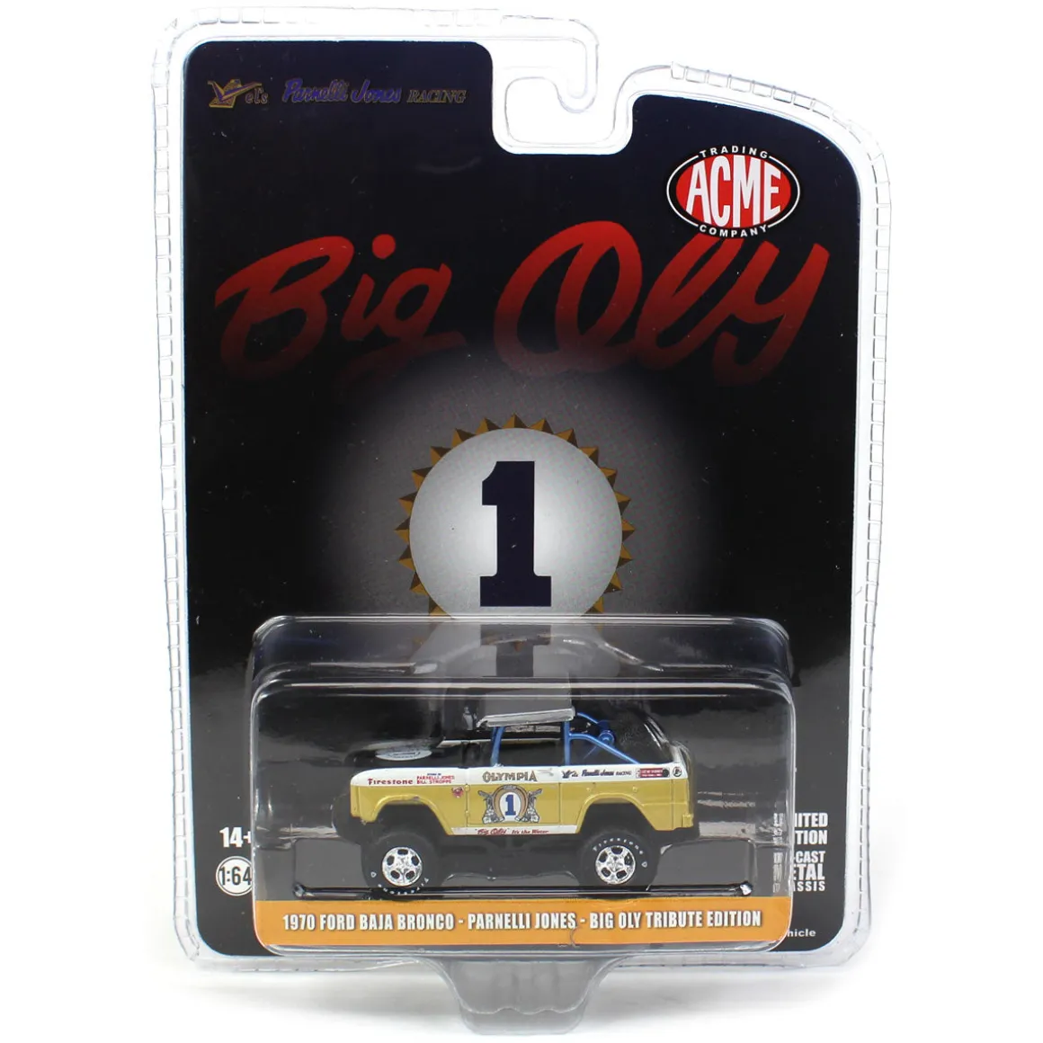 1/64 1970 Ford Baja Bronco, Big Oly Tribute Edition, Acme Exclusive