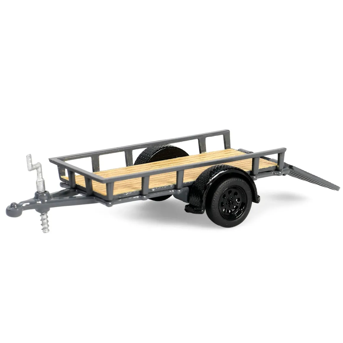 1/64 2021 Ford Bronco Black Diamond with Utility Trailer & Motorcycle, Velocity Blue, Hitch & Tow Series 32
