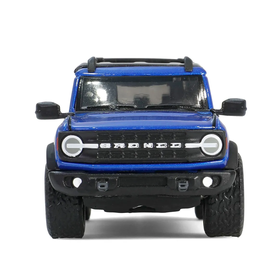 1/64 2021 Ford Bronco Black Diamond with Utility Trailer & Motorcycle, Velocity Blue, Hitch & Tow Series 32