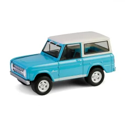 1/64 1966 Ford Bronco Custom SUV, Scottsdale 2024, Turquoise Blue, Barrett-Jackson Series 15