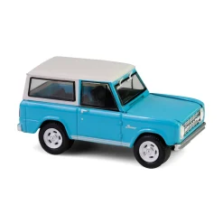 1/64 1966 Ford Bronco Custom SUV, Scottsdale 2024, Turquoise Blue, Barrett-Jackson Series 15