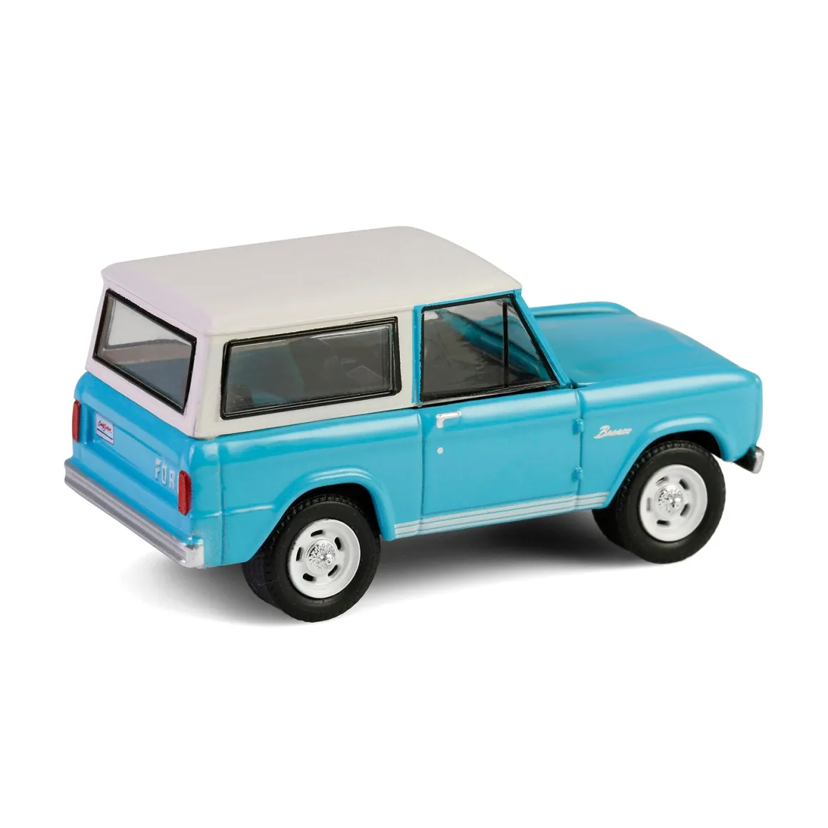 1/64 1966 Ford Bronco Custom SUV, Scottsdale 2024, Turquoise Blue, Barrett-Jackson Series 15