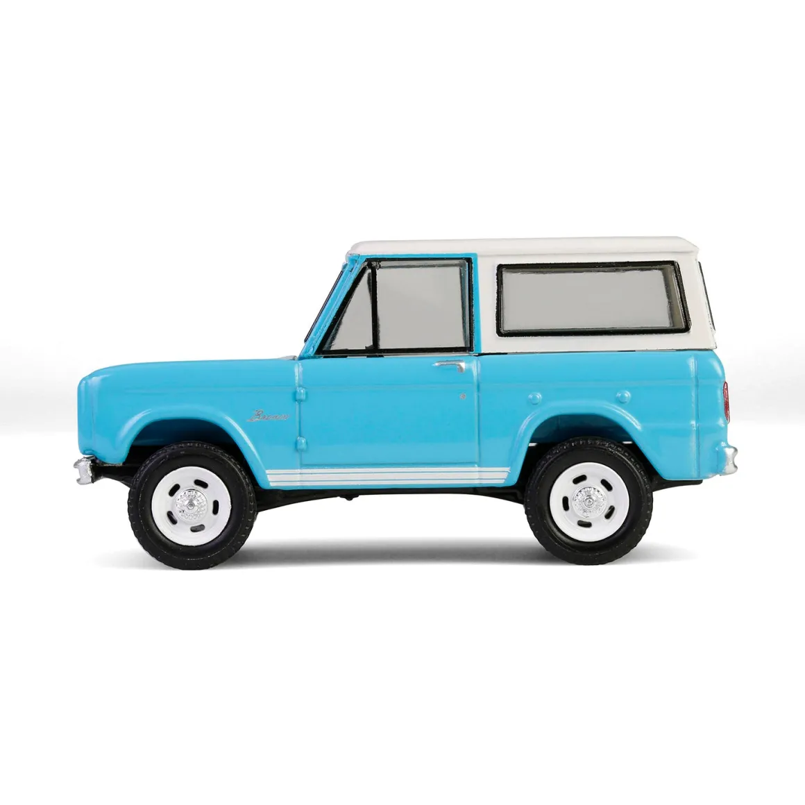 1/64 1966 Ford Bronco Custom SUV, Scottsdale 2024, Turquoise Blue, Barrett-Jackson Series 15