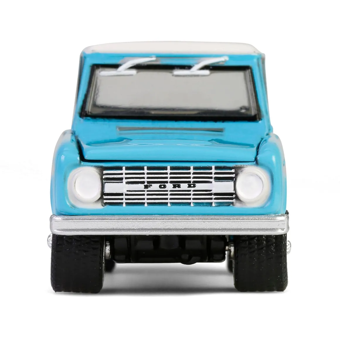 1/64 1966 Ford Bronco Custom SUV, Scottsdale 2024, Turquoise Blue, Barrett-Jackson Series 15
