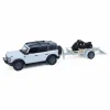 1/64 2021 Ford Bronco 4-Door Badlands, Cactus Grey with Utility Trailer & Motorcycle, Hitch & Tow Series 33