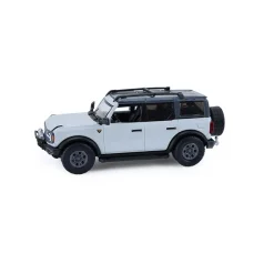 1/64 2021 Ford Bronco 4-Door Badlands, Cactus Grey with Utility Trailer & Motorcycle, Hitch & Tow Series 33