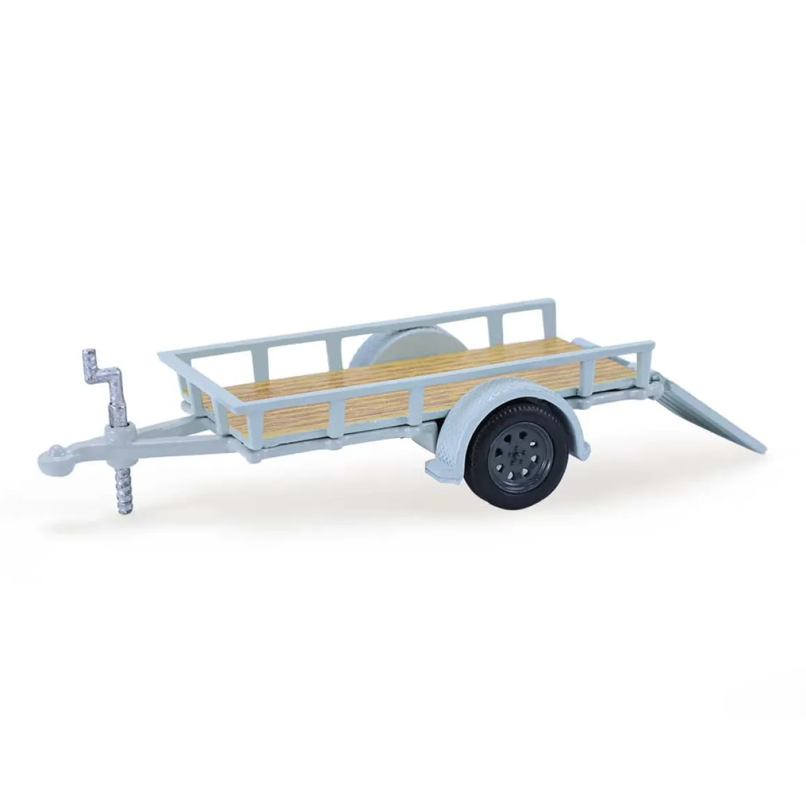 1/64 2021 Ford Bronco 4-Door Badlands, Cactus Grey with Utility Trailer & Motorcycle, Hitch & Tow Series 33