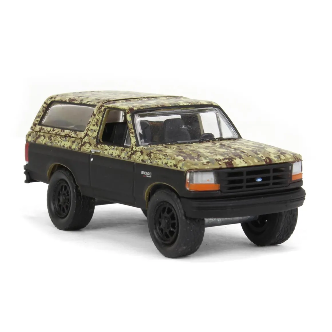 1/64 1996 Ford Bronco Lifted, Camo & Black, All-Terrain Series 14