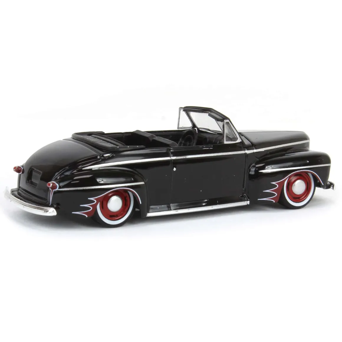 1/64 1947 Ford Deluxe Convertible Lowrider, Black & Red, California Lowriders Series 5