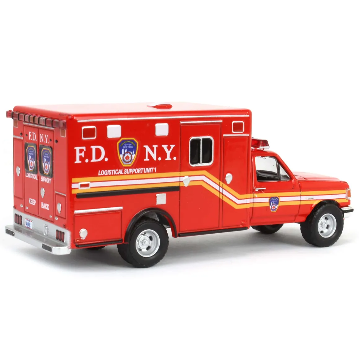 1/64 1989 Ford F-350 Ambulance - FDNY Logistical Support Unit, First Responders, Hobby Exclusive