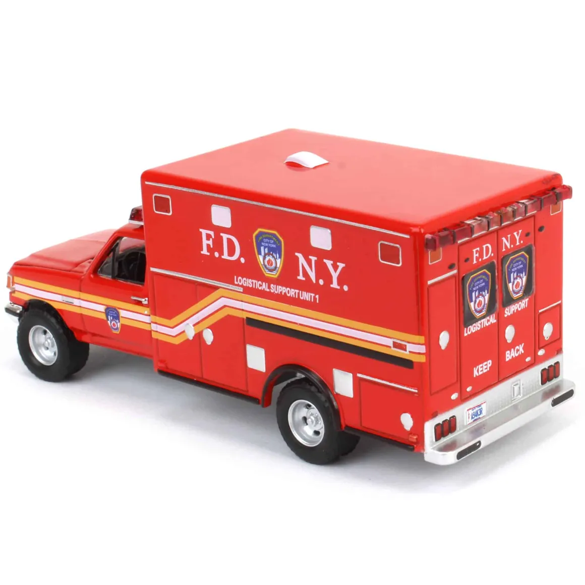 1/64 1989 Ford F-350 Ambulance - FDNY Logistical Support Unit, First Responders, Hobby Exclusive