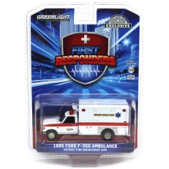 1/64 1995 Ford F-350 Ambulance, Detroit First Dept. EMS, First Responders, Hobby Exclusive