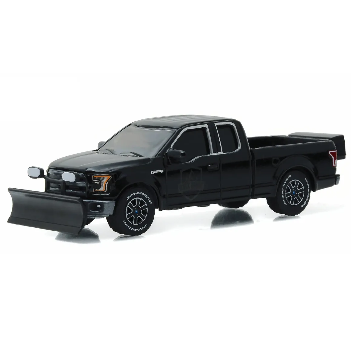1/64 2015 Ford F-150 with Blade and Spreader Black Bandit Pickup Truck, series 16 by Greenlight